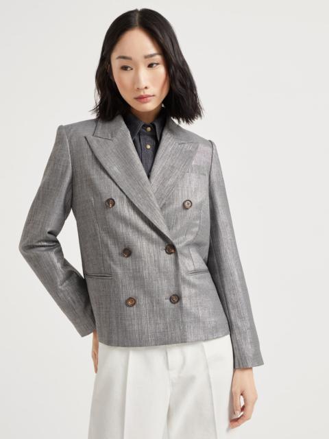 Brunello Cucinelli Sparkling techno virgin wool twill blazer with monili