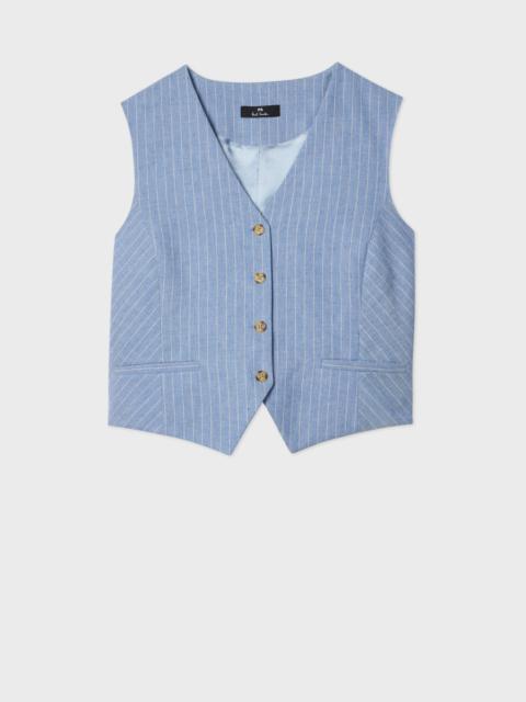 Paul Smith Women's Light Blue Pinstripe Waistcoat