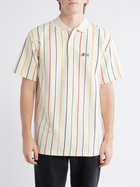 ICECREAM ICECREAM Archer Stripe Cotton Piqué Polo in Antique White at Nordstrom