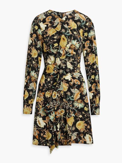 ULLA JOHNSON Salima ruffled floral-print silk-crepe mini dress