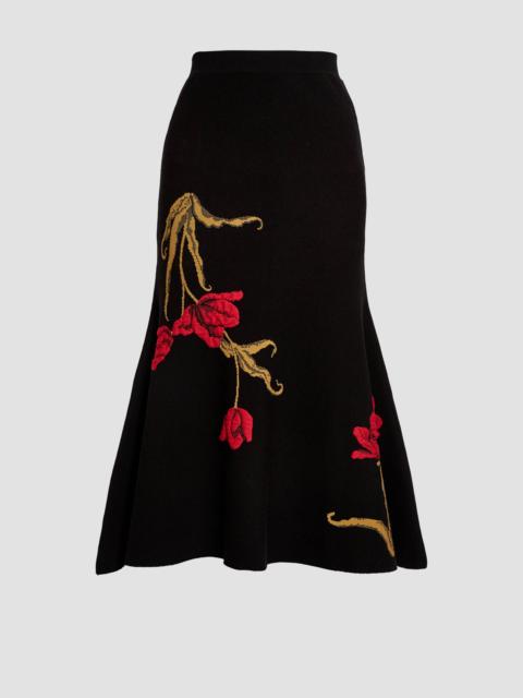 Erdem FLORAL JACQUARD A LINE KNIT SKIRT