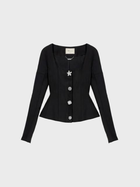 Blumarine TWILL JACKET WITH JEWEL BUTTONS