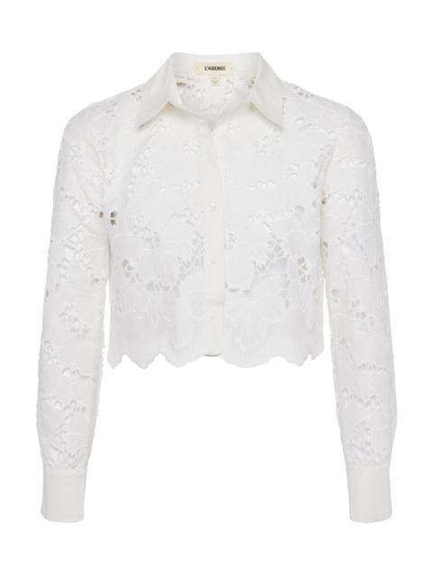L'AGENCE Seychelle Lace Cropped Blouse