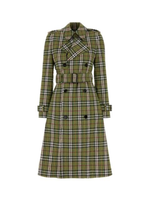 Burberry Burberry Women Embroidered Stretch Linen Trench Coat