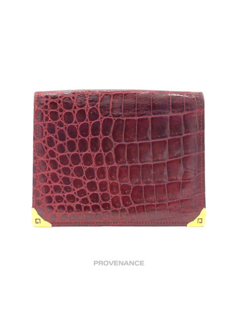Givenchy Givenchy Pocket Organizer Wallet - Burgundy Crocodile