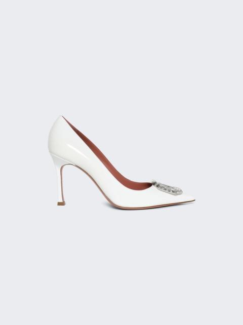 Amina Muaddi Camelia Patent Leather Pumps White