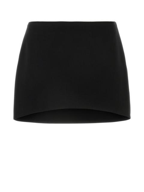 Black wool mini skirt