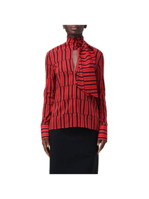 FERRAGAMO Ferragamo Stripe Print Long-Sleeved Blouse