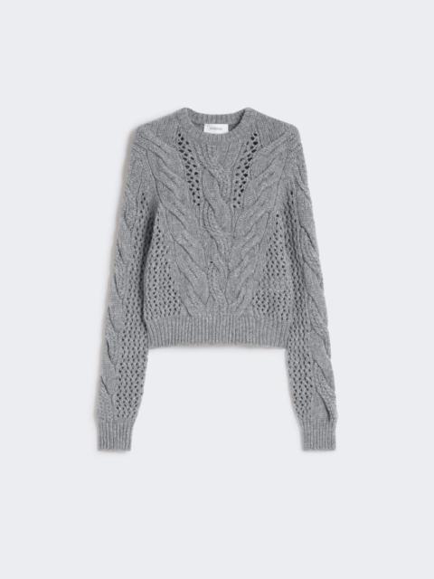 Sportmax Cable-knit crew-neck sweater - MEDIUM GREY
