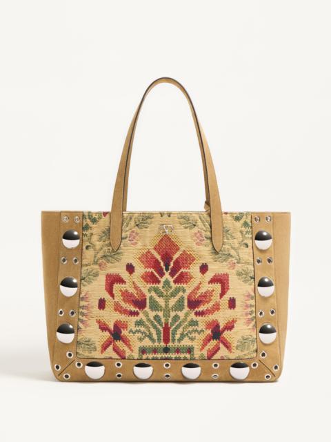 Valentino VALENTINO GARAVANI NELLCÔTE MEDIUM SHOPPING BAG IN JACQUARD FABRIC