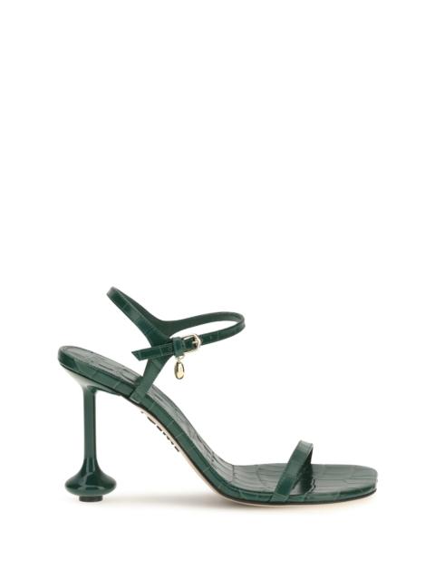 Loewe Loewe Toy Crocodile-embossed Leather Sandals Emerald Green