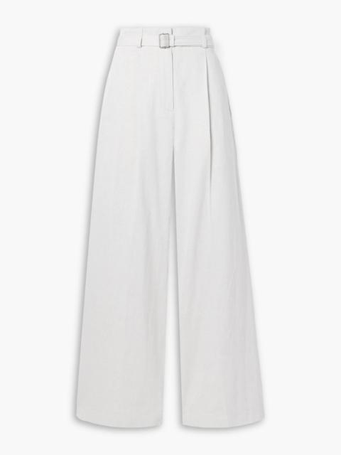 Proenza Schouler Dana belted cotton and linen-blend wide-leg pants