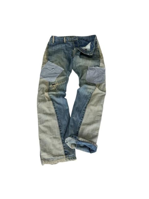 Japanese Brand - ☀️LUCY Denim Two Tone Colour Patchwork Jeans