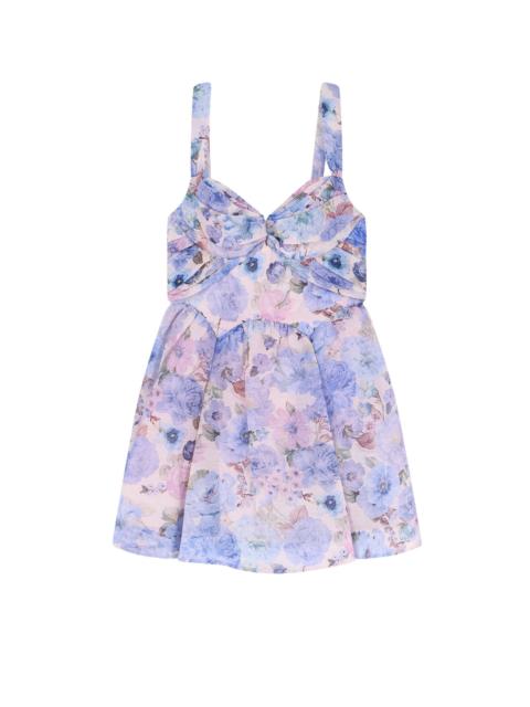 Zimmermann Rebellion Drape Linen And Silk Mini Dress