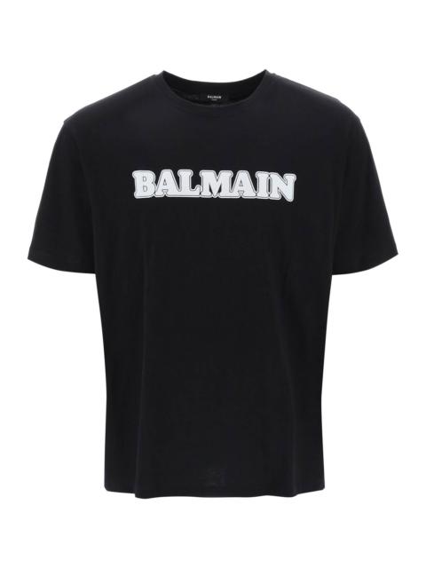 Men's T-shirt With Flock Medallion Logo by Balmain