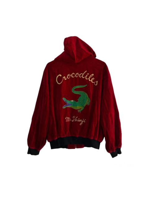 Other Designers Japanese Brand - VINTAGE MR SHINJI VELVET JACKET CROCODILE EMBROIDERY LOGO