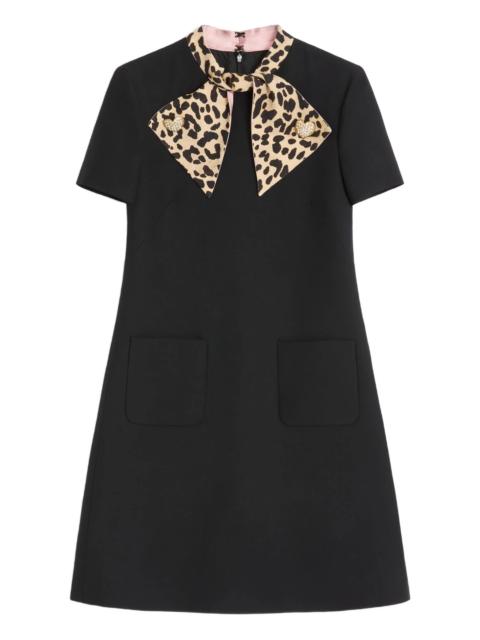 Valentino leopard-bow mini dress