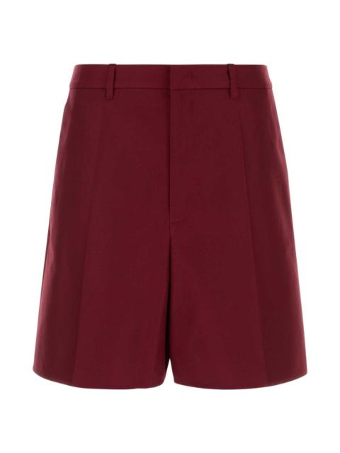 Burgundy Cotton Bermuda Shorts