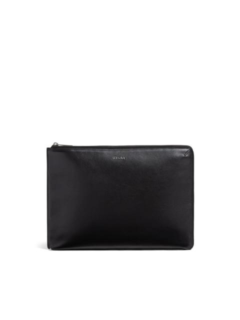 leather clutch bag