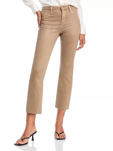 L'AGENCE Kendra High Rise Cropped Flared Jeans in Rye Coated