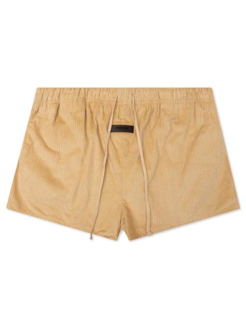 ESSENTIALS WOMEN'S CORDUROY DOCK SHORT - SAND