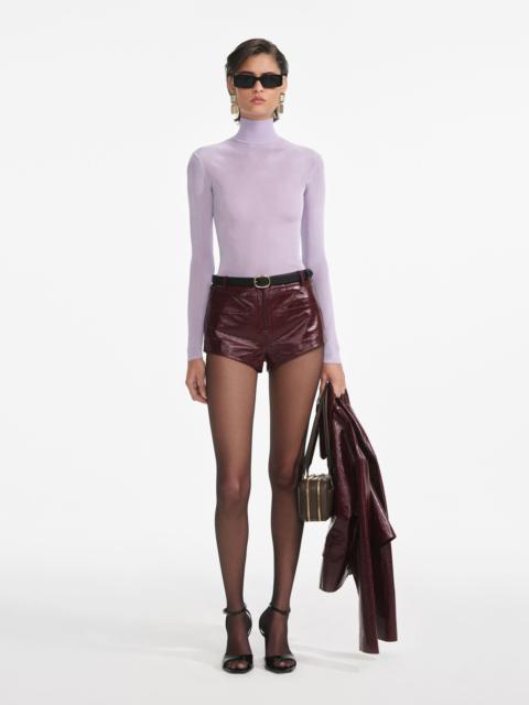 self-portrait Lilac Viscose Knit Top