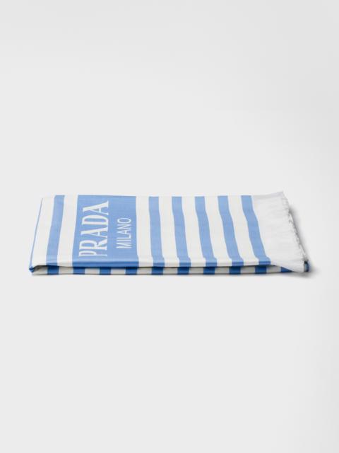 Prada Striped cotton beach towel