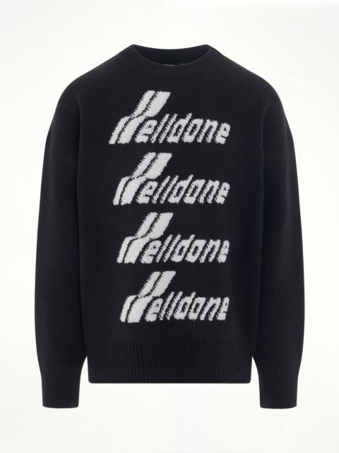 We11done Logo Pile Knit Sweater in Black