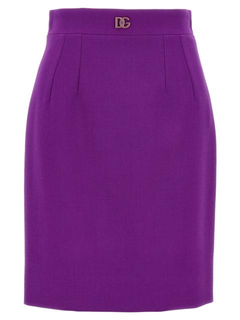 Dolce & Gabbana Metallic Logo Skirt Skirts Purple