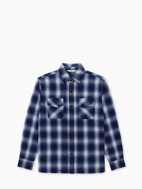 3sixteen 3SIXTEEN CROSSCUT FLANNEL PLAID ROYAL BLUE