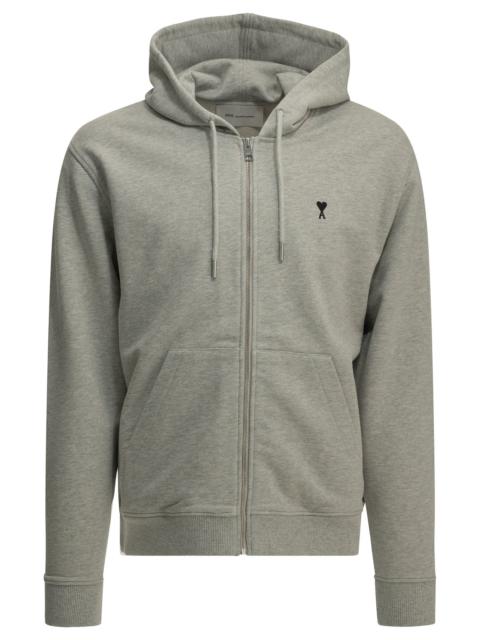 AMI Paris AMI Paris Ami De Coeur Zip-up Sweatshirt Grey