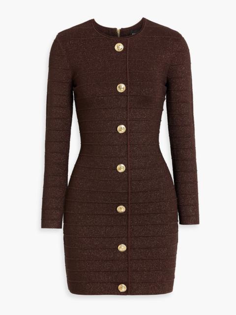 RETROFÊTE Saylor metallic ribbed-knit mini dress