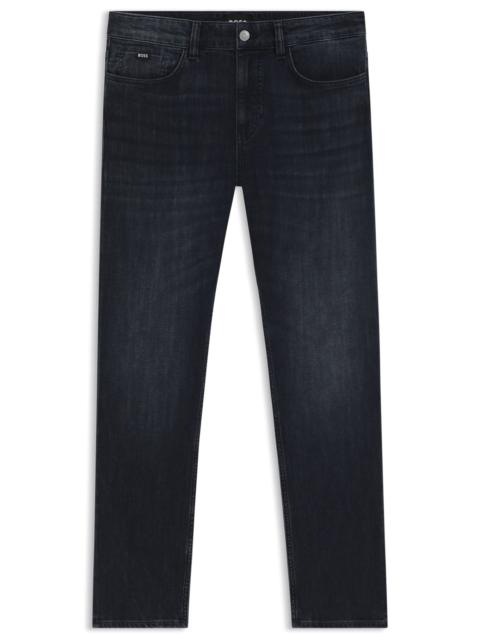 BOSS DELAWARE SLIM-FIT JEANS IN BLUE MECHANICAL-STRETCH DENIM