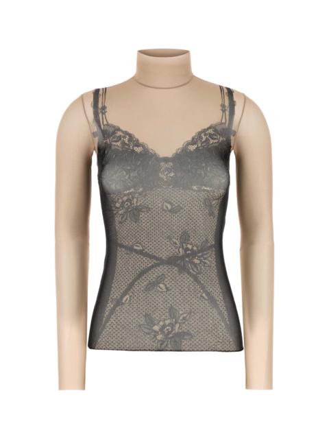 BALENCIAGA Balenciaga Women Printed Stretch Tulle Top