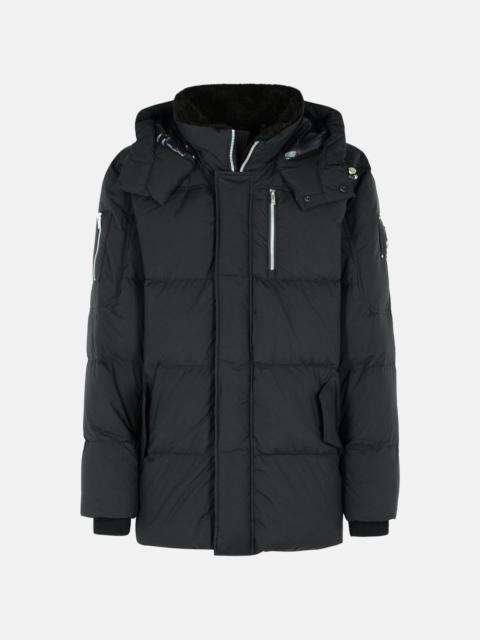 MOOSE KNUCKLES 'EVEREST 3Q' BLACK NYLON AND COTTON DOWN JACKET