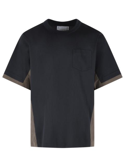sacai Sacai Navy Cotton T-shirt