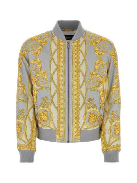 Versace Man Printed Polyester Bomber Jacket