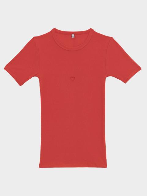 BASERANGE Heart Tee Shirt - Fine Organic Cotton Rib