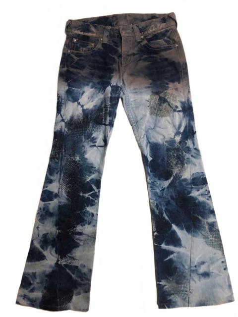 Other Designers If Six Was Nine - Tornado Mart Snake Print Flare Denim Pants