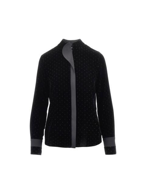 EMPORIO ARMANI Emporio Armani Lurex Polka-dot Velvet Shirt Black