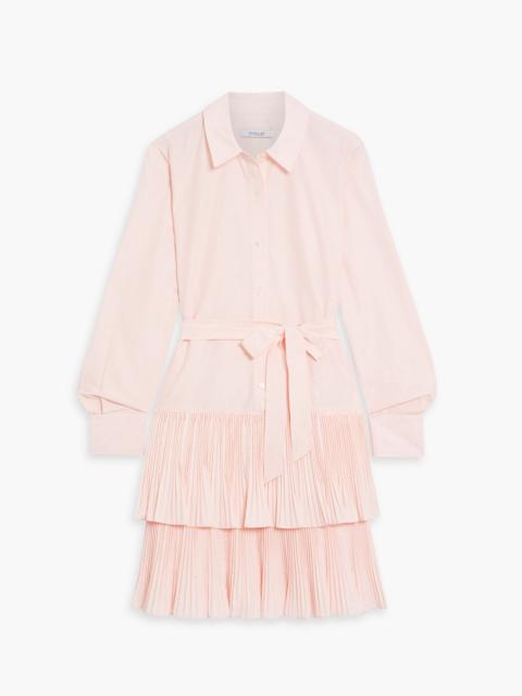 DEREK LAM 10 CROSBY Stirling tiered plissé-poplin mini shirt dress