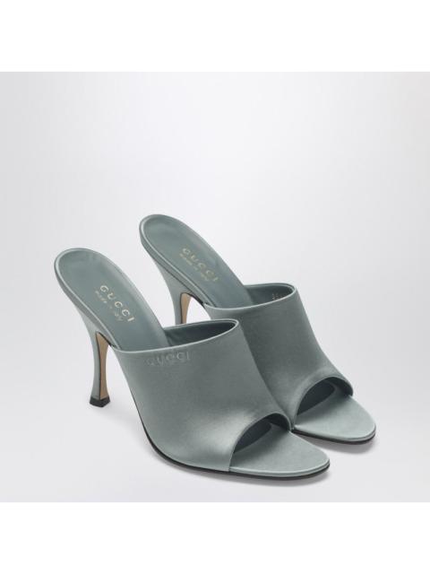 GUCCI Gucci Ocean Green Satin Slider Sandal Women