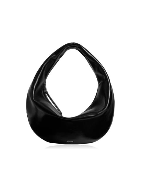 KHAITE Olivia Medium Leather Hobo Bag black