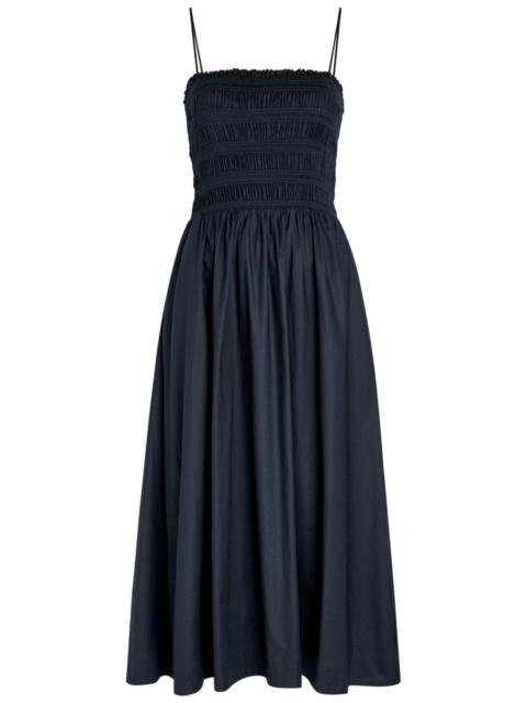 Reformation Reformation Kerrie Smocked Stretch-cotton Midi Dress