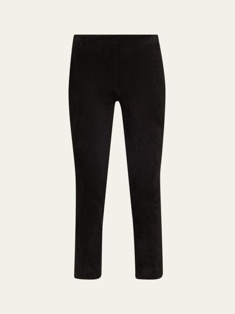 Vince Stretch-Suede Split Hem Crop Pants