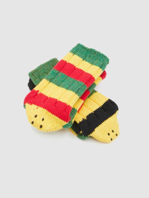 Kapital Kapital  Rainbow Striped Smiley Socks