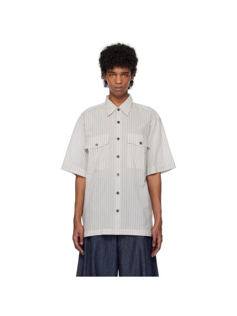 Dries Van Noten Gray Striped Shirt