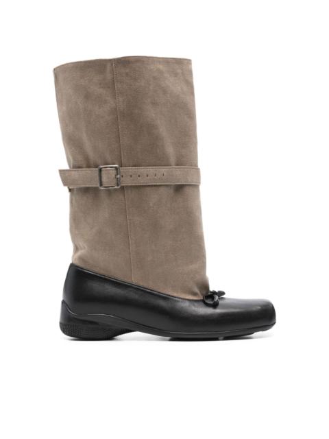 OPEN YY buckled ballet slouchy boots