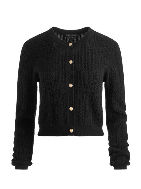Alice + Olivia DOLLIE CASHMERE CABLEKNIT CARDIGAN