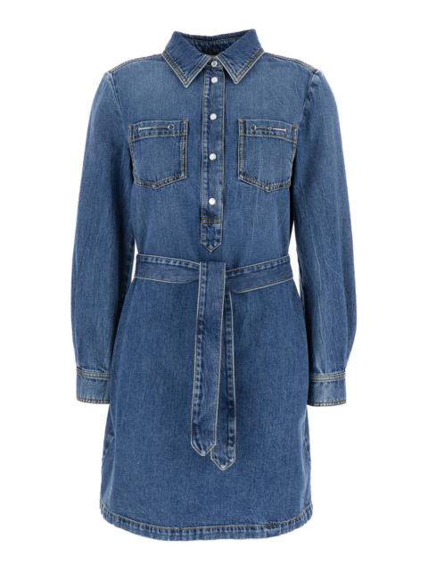 GUCCI Gucci Women Blue Denim Dress With Horsebit In Organic Cotton Woman